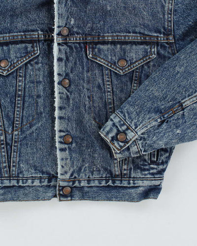 Vintage 90's Levi's Fleece Lined Stone Wash Denim Jacket - S