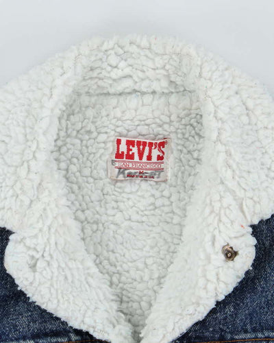 Vintage 90's Levi's Fleece Lined Stone Wash Denim Jacket - S