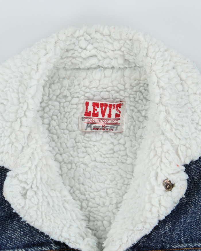 Vintage 90's Levi's Fleece Lined Stone Wash Denim Jacket - S