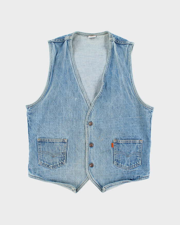 Vintage 80's Levi's Orange Tab Denim Gilet Jacket - M