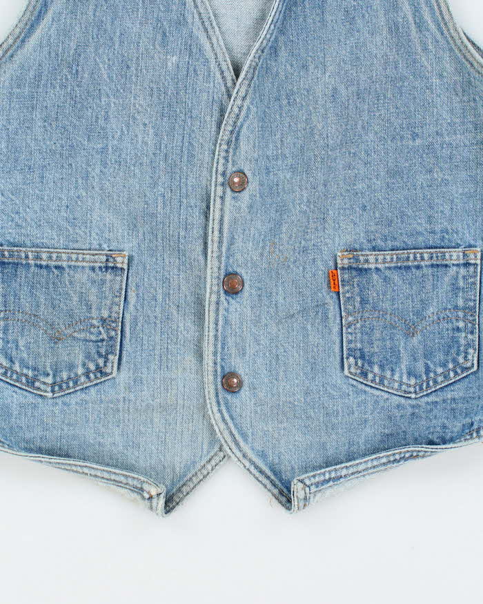 Vintage 80's Levi's Orange Tab Denim Gilet Jacket - M