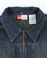 Vintage 90s/00s Faded Glory Faux Fur Collared Denim Jacket - L