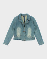 Vintage 90s/00s Faded Denim Fitted Jacket - L