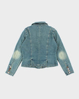 Vintage 90s/00s Faded Denim Fitted Jacket - L