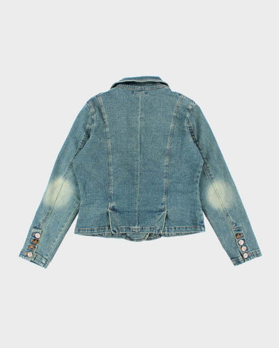 Vintage 90s/00s Faded Denim Fitted Jacket - L