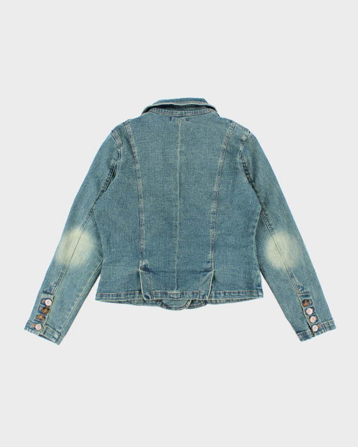 Vintage 90s/00s Faded Denim Fitted Jacket - L