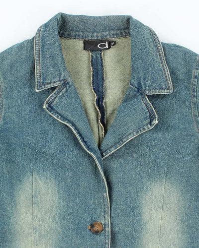 Vintage 90s/00s Faded Denim Fitted Jacket - L