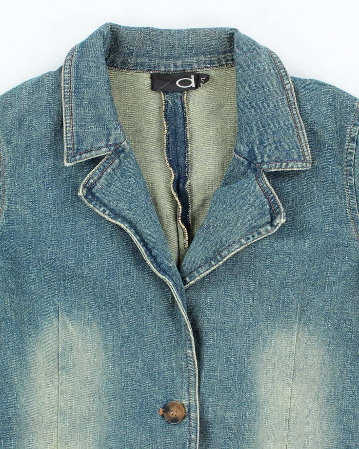 Vintage 90s/00s Faded Denim Fitted Jacket - L