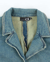Vintage 90s/00s Faded Denim Fitted Jacket - L