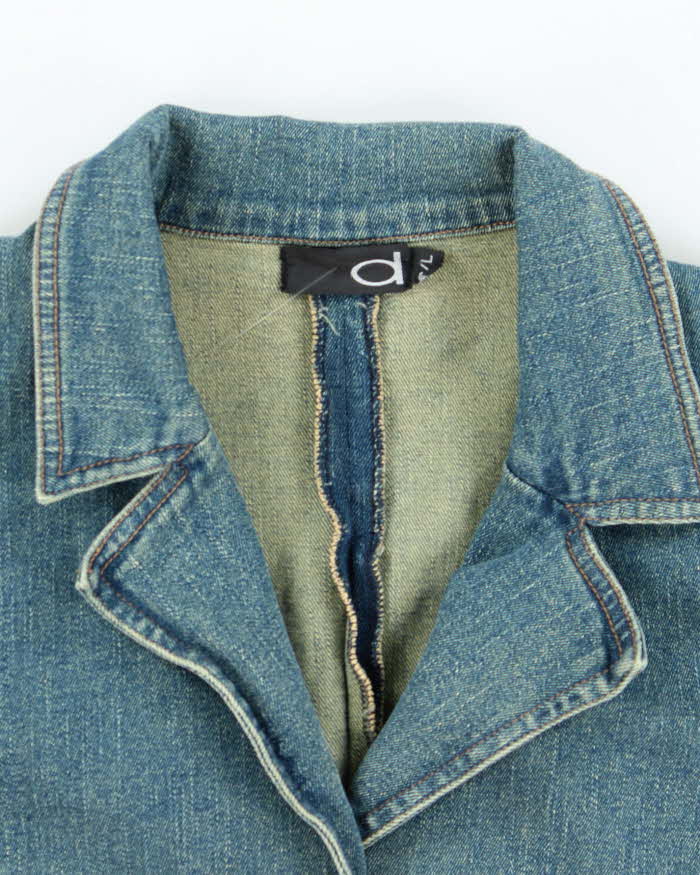 Vintage 90s/00s Faded Denim Fitted Jacket - L