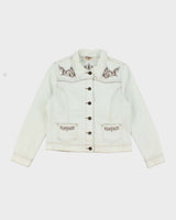 Vintage Y2K Miss Cocoa Embroidered Cropped Denim Jacket - S
