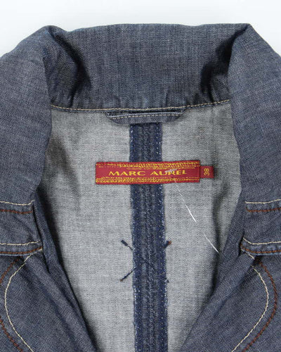 Vintage Y2K Double Breasted Multi-Pocketed Denim Jacket - S