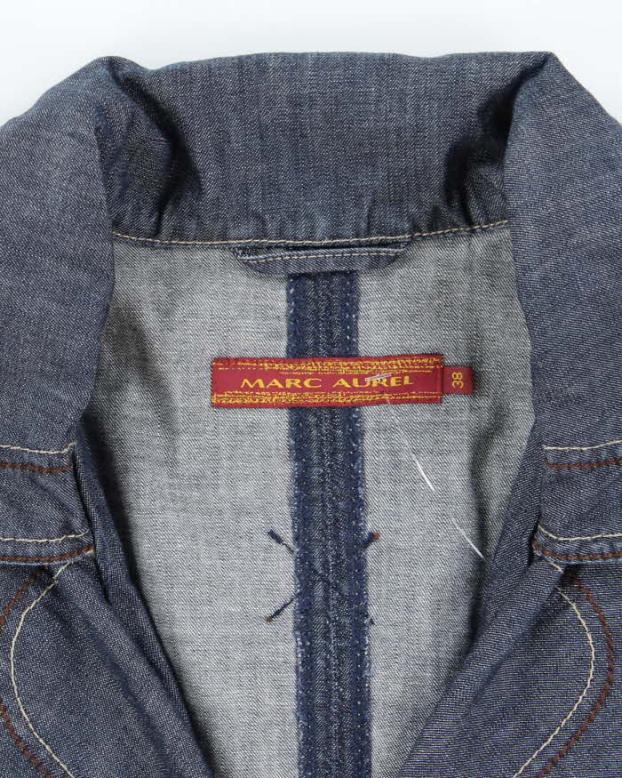 Vintage Y2K Double Breasted Multi-Pocketed Denim Jacket - S