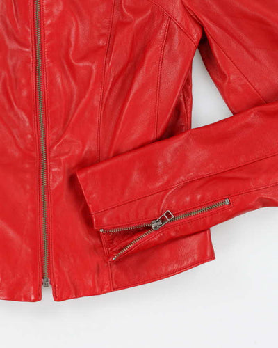 Vintage Y2K Danier Cropped Red Leather Jacket - XXS