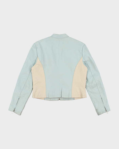 Vintage Y2K OXYHO Striped Leather Biker Jacket  - L