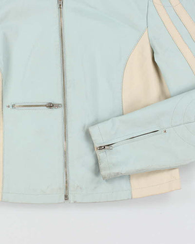 Vintage Y2K OXYHO Striped Leather Biker Jacket  - L