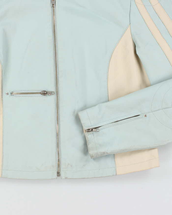 Vintage Y2K OXYHO Striped Leather Biker Jacket  - L