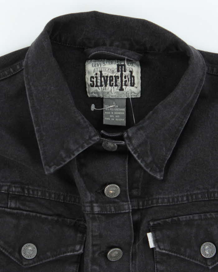 Vintage Y2K Levi's SilverTab Dark Grey Stone Wash Denim Jacket - L