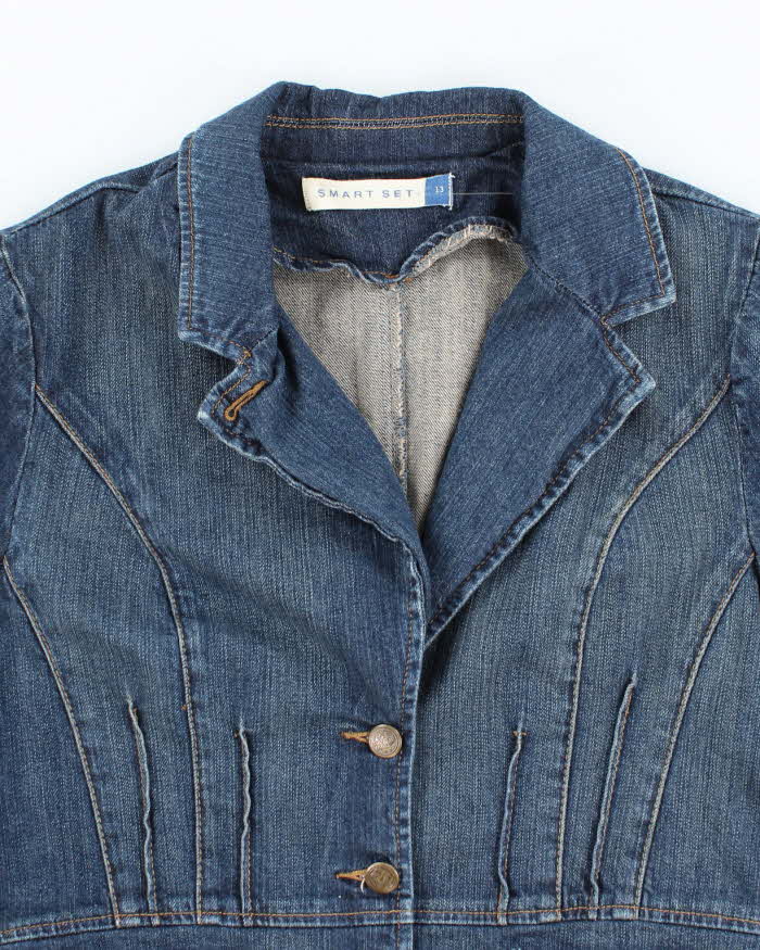 Y2k 00s Smart Set Fitted Denim Blazer - M