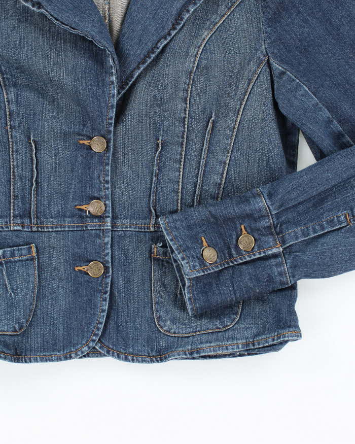 Y2k 00s Smart Set Fitted Denim Blazer - M