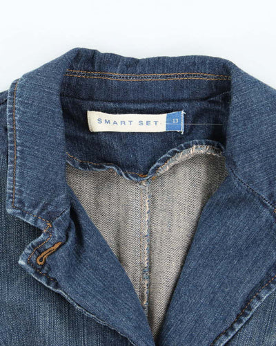 Y2k 00s Smart Set Fitted Denim Blazer - M
