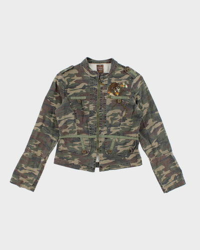 Y2k 00s Sirens Fitted Camouflage Jacket - S