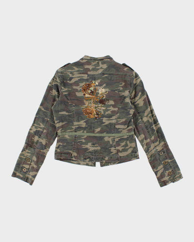 Y2k 00s Sirens Fitted Camouflage Jacket - S
