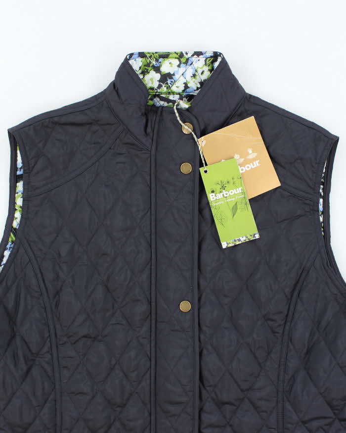 Barbour Deadstock Navy Quilted Sleeveless Jacket - XL