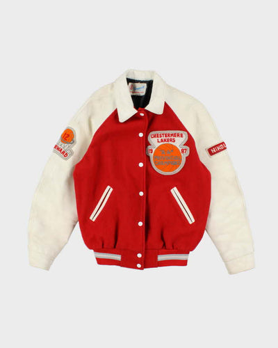 Vintage 80's Chestermere Lakers Basketball Embroidered Varsity Jacket - S