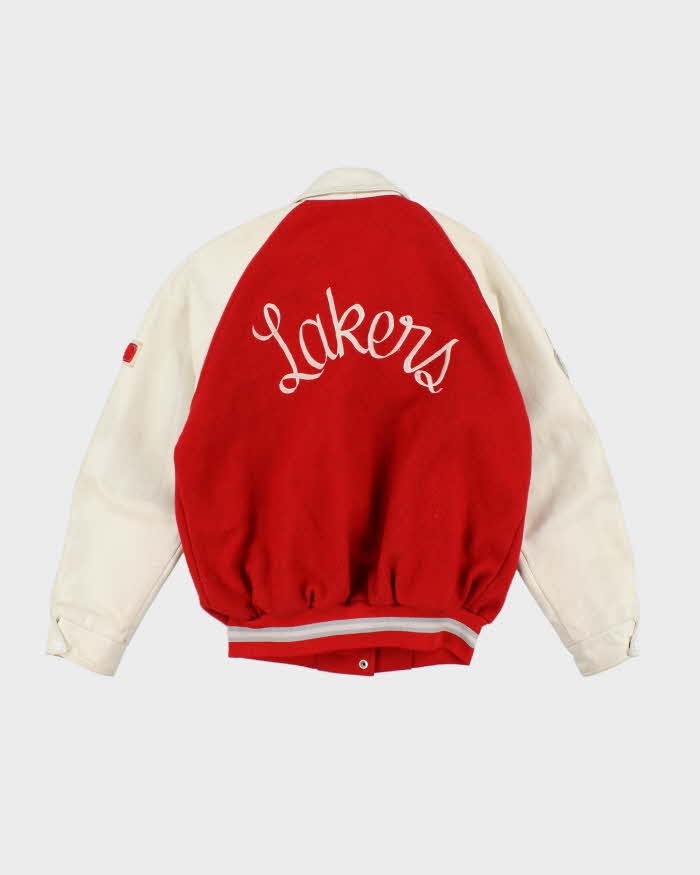 Vintage 80's Chestermere Lakers Basketball Embroidered Varsity Jacket - S