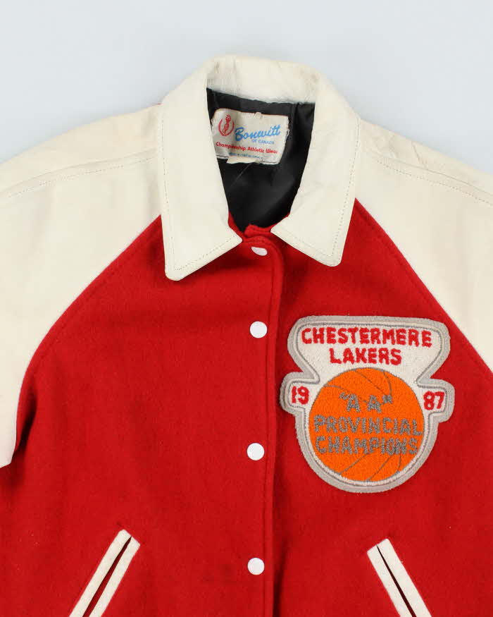 Vintage 80's Chestermere Lakers Basketball Embroidered Varsity Jacket - S