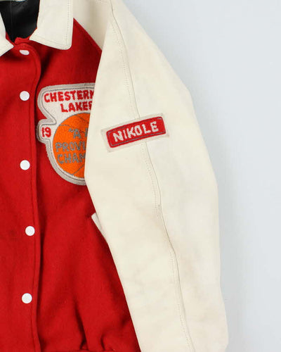 Vintage 80's Chestermere Lakers Basketball Embroidered Varsity Jacket - S