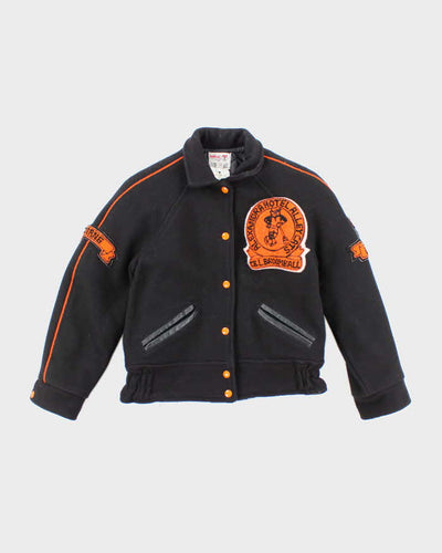 Vintage 80's Alley Cats Embroidered Wool Varsity Jacket - S
