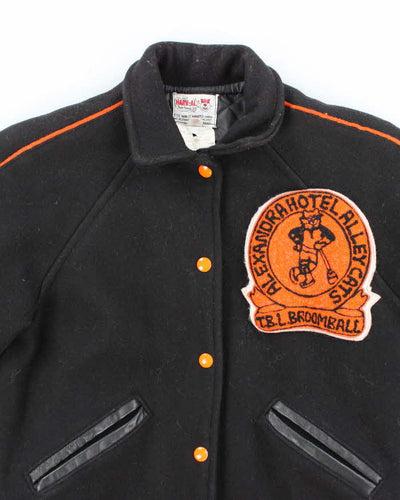 Vintage 80's Alley Cats Embroidered Wool Varsity Jacket - S