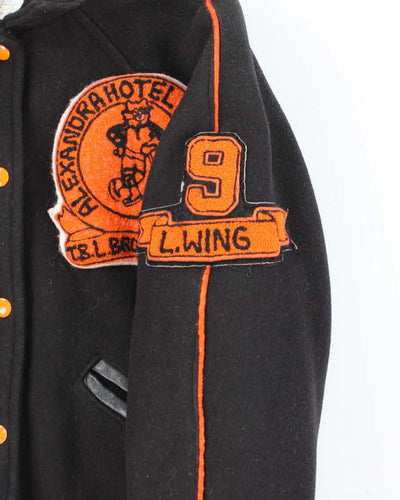 Vintage 80's Alley Cats Embroidered Wool Varsity Jacket - S