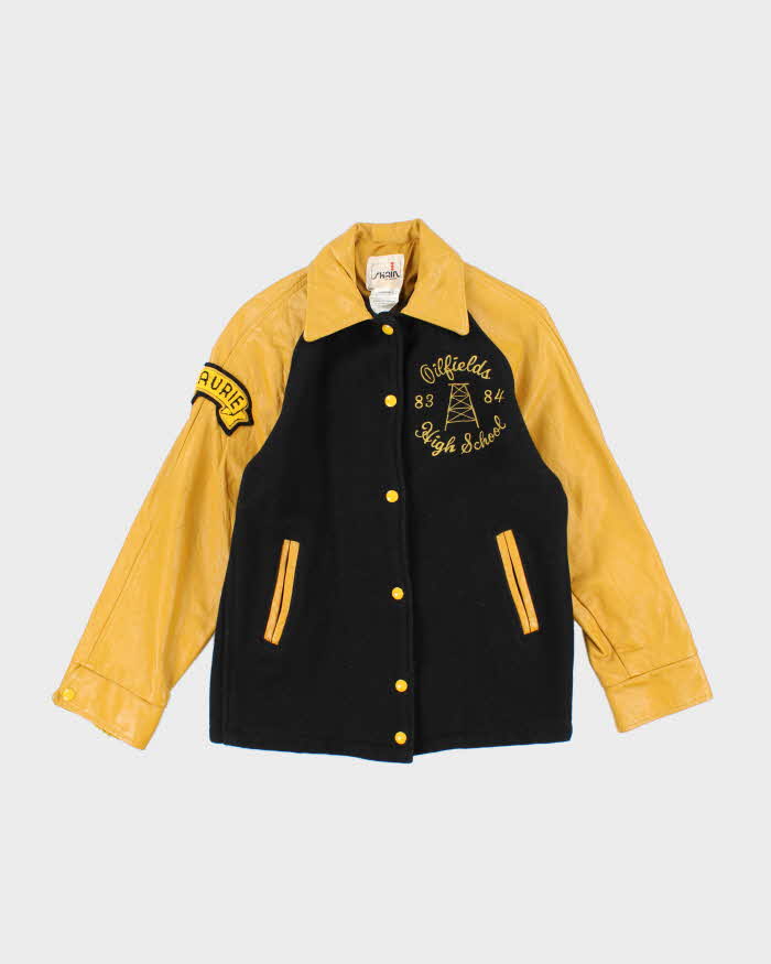 Vintage 80's Oilfields High School Embroidered Varsity Jacket - S