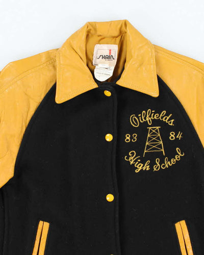 Vintage 80's Oilfields High School Embroidered Varsity Jacket - S
