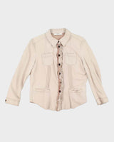 Woman's Prada Cream Soft Leather Jacket - L