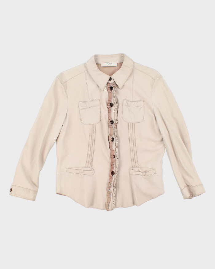 Woman's Prada Cream Soft Leather Jacket - L