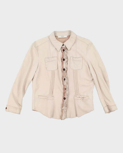 Woman's Prada Cream Soft Leather Jacket - L