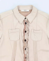 Woman's Prada Cream Soft Leather Jacket - L