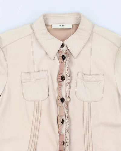 Woman's Prada Cream Soft Leather Jacket - L