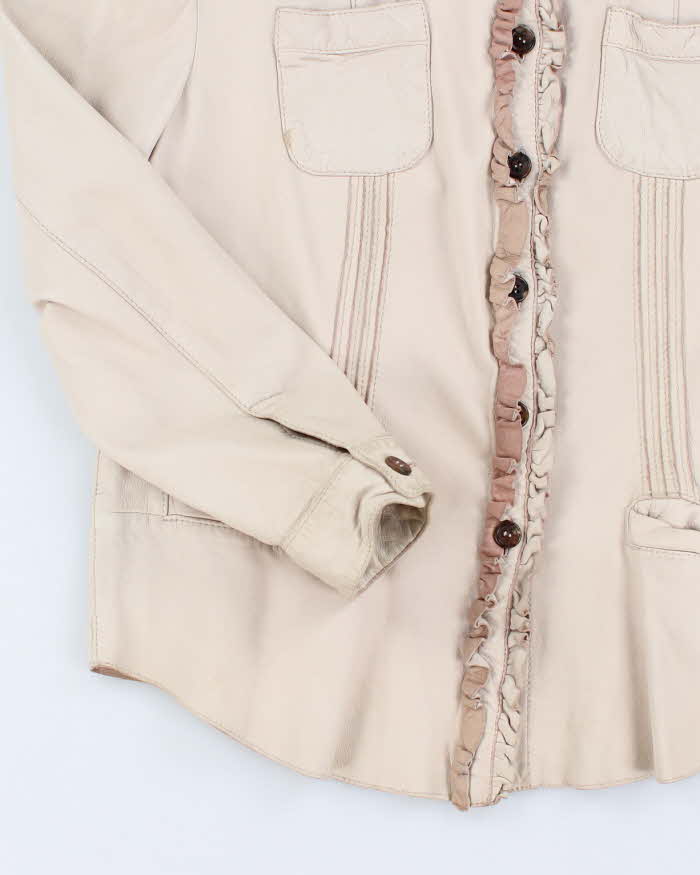 Woman's Prada Cream Soft Leather Jacket - L
