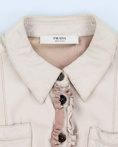 Woman's Prada Cream Soft Leather Jacket - L