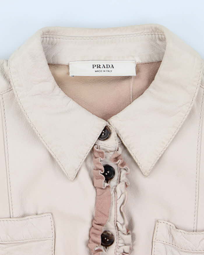 Woman's Prada Cream Soft Leather Jacket - L