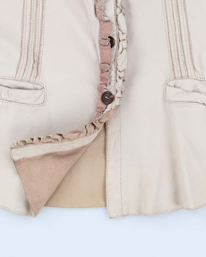 Woman's Prada Cream Soft Leather Jacket - L