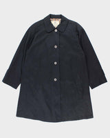 Woman's Aquascutum Navy Mac Coat - L