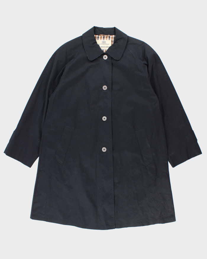 Woman's Aquascutum Navy Mac Coat - L