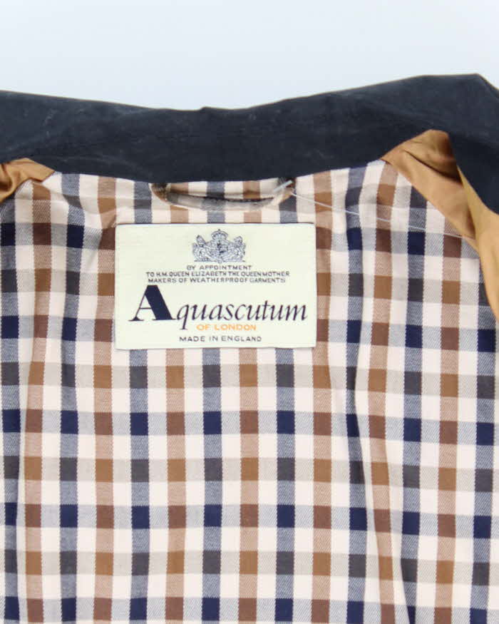 Woman's Aquascutum Navy Mac Coat - L