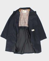 Woman's Aquascutum Navy Mac Coat - L